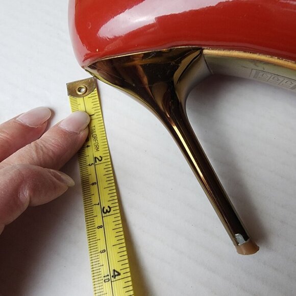 Aldo Sexy Y2K Red Patent Leather Stiletto Pointed Toe Cutout Pumps Size 9 - Picture 13 of 13